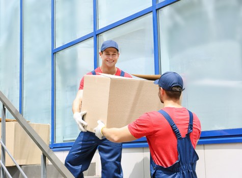 Team member safely preparing items for a removal job