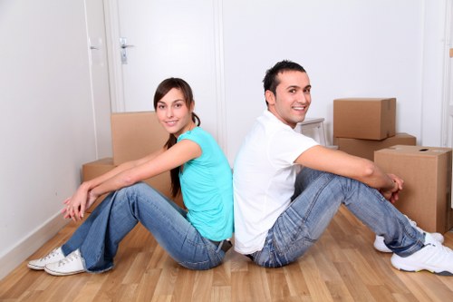 Tooting removals team using protective equipment during a move